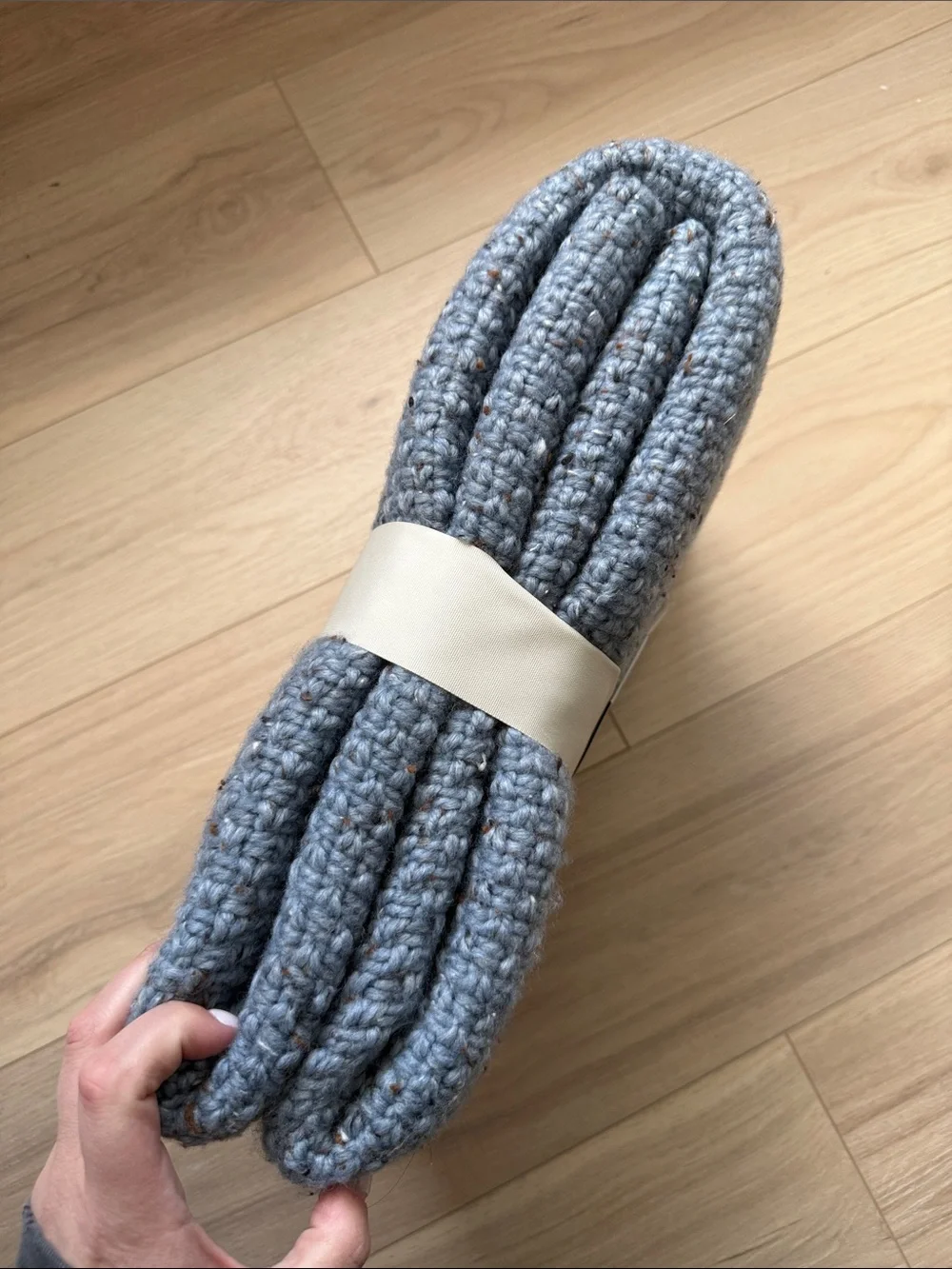 NEW- Threshold Marled Knit Throw Blanket in Blue